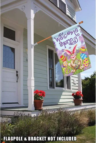Miniatura 2 de Toland Home Garden 101174 - Bandera de Pascua de primavera de bienvenida de 28 x 40 pulgadas, bandera de jardín de Pascua de doble cara para casa al