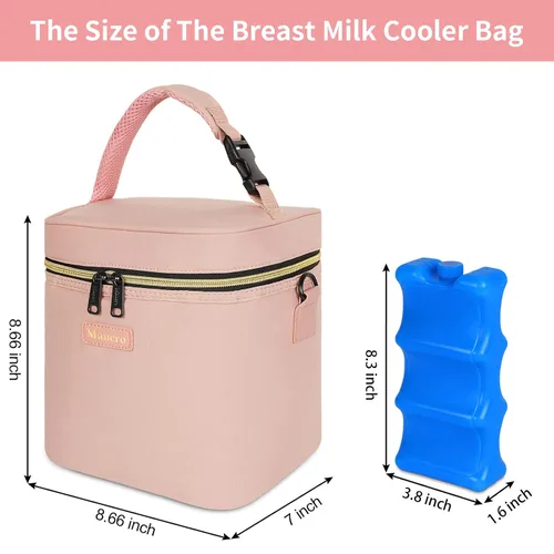 Miniatura 2 de Bolsa de refrigeración de leche materna Mancro con capacidad para 6 biberones de hasta 9 onzas, bolsa térmica para biberones con paquete de hielo
