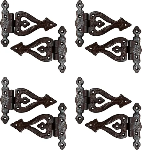 Miniatura 51 de Adonai Hardware Alleluia - Bisagras delanteras de hierro fundido antiguo (3.2 pulgadas x 10 unidades, negro mate) para puertas de granero, puertas