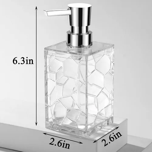 Miniatura 5 de Dispensador de Jabón de Manos, Botellas de Bomba de Líquido de Plástico Acrílico Transparente Recargables Dispensador de Loción para Decoración