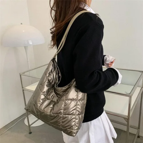 Miniatura 4 de Bolso de mano acolchado para mujer, bolso grande hinchado, bolso de mano acolchado, bolsos cruzados para viajes, compras