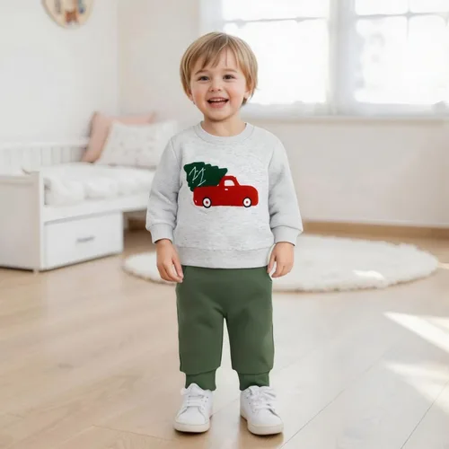 Miniatura 118 de BemeyourBBs Conjunto divertido de sudadera y pantalones de manga larga con letras divertidas para bebé niño y niño