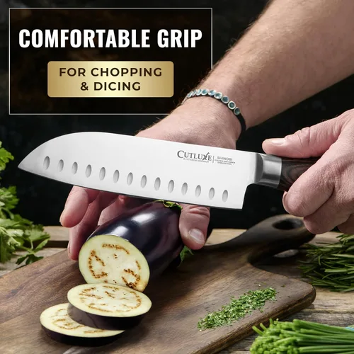 Miniatura 6 de Cutluxe Juego de cuchillos de chef de 3 piezas – Cuchillos de cocina japoneses ultra afilados, cuchillas de acero inoxidable de alto carbono, asas
