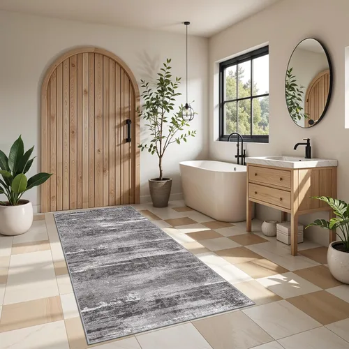 Miniatura 65 de Alfombra lavable para pasillo de 3 x 12 pulgadas, alfombras abstractas modernas con parte trasera antideslizante, alfombra ultra suave para cocina