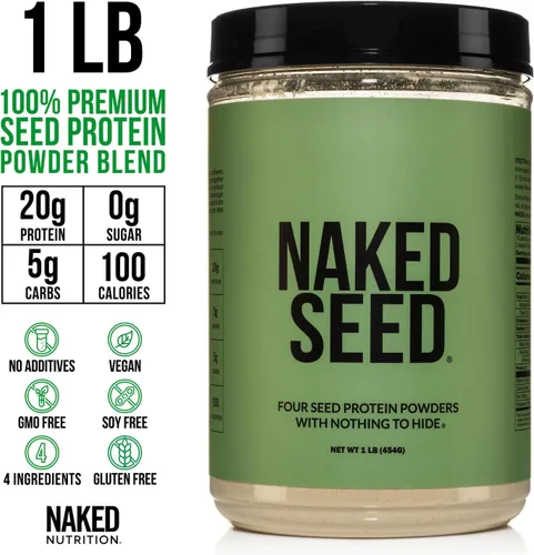 Miniatura 2 de Naked Seed - 4 semillas de proteína en polvo, solo 4 ingredientes: proteína de chía, sandía, girasol y semillas de calabaza, sin gluten, sin soja