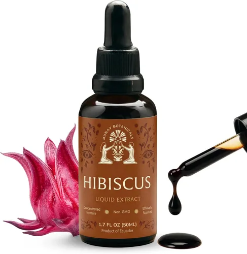 Extracto de hibisco, 1.7 fl oz, líquido de flor de jamaica rico en antioxidantes, alternativa al té de hibisco, apto para GLP, a base de plantas,
