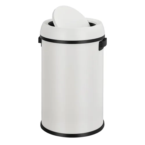 Miniatura 2 de Basurero de 17 galones / 65 L, basurero redondo de acero inoxidable, a prueba de huellas dactilares, cubo de basura redondo de grado para oficina