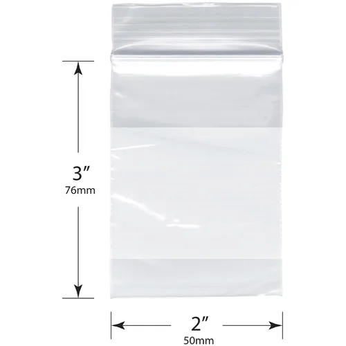 Miniatura 2 de Plymor 2" x 3" (caja de 1,000), 2 mil con cremallera de bloque blanco bolsas de plástico con cierre