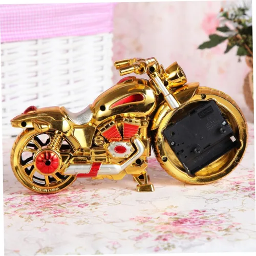 Miniatura 6 de IMIKEYA Reloj despertador para motocicleta, reloj despertador vintage, movimiento de cuarzo, estilo vintage para niños, reloj de motocicleta único