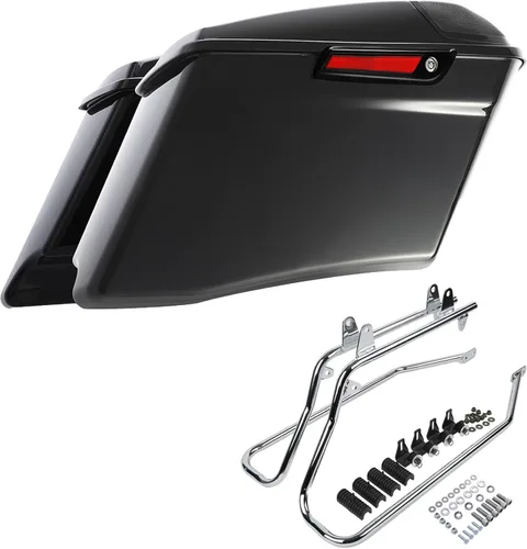 Miniatura 26 de Kit de soporte de conversión para alforjas extendidas de 4" TCMT, compatible con Harley Heritage Softail Fatboy FLSTF Breakout 1984-2017, negro