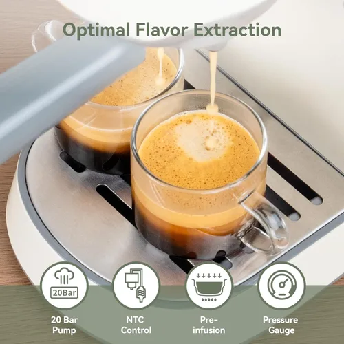 Miniatura 3 de Máquina de Espresso Gevi 20 Bar con Molinillo, Juego de Cafetera Espresso Profesional con 35 Configuraciones de Molienda Precisas, Máquinas