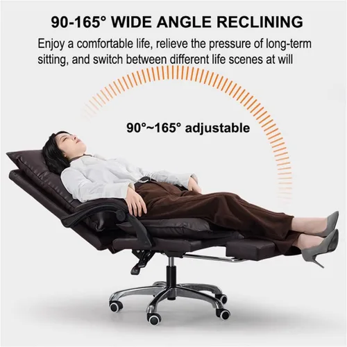 Miniatura 7 de Silla de oficina de respaldo alto, silla de escritorio para computadora, silla ejecutiva ergonómica, silla giratoria reclinable con reposapiés