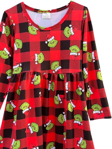 Miniatura 3 de Adorable Baby Girls Merry Christmas Dress, Fit for Toddler Girls, Crew Neck Collar, Flutter Sleeves, Knee Length