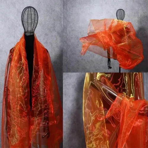 Miniatura 26 de Tela de organza transparente ligera de dos tonos, tela de gasa holográfica iridiscente de encaje, tela de tul oganza para vestido, fiesta, fondo