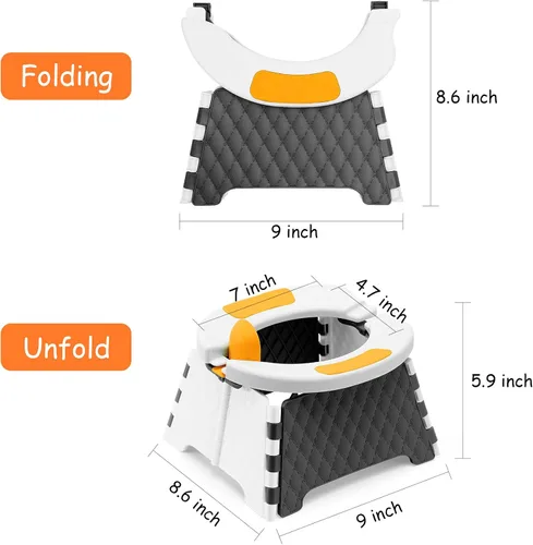 Miniatura 7 de Asiento de entrenamiento portátil para niños pequeños, inodoro plegable para niños, inodoro plegable para niños, orinal de viaje para automóvil