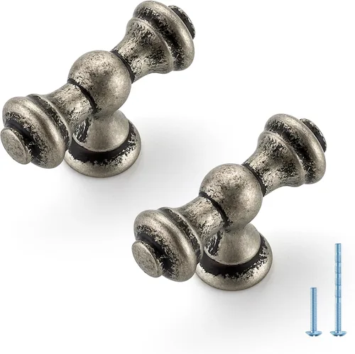 Miniatura 32 de JOY DECOR Paquete de 10 manijas de gabinete de cocina de plata antigua de 3 pulgadas, tiradores de cajón de zinc para armario, tocador y armario
