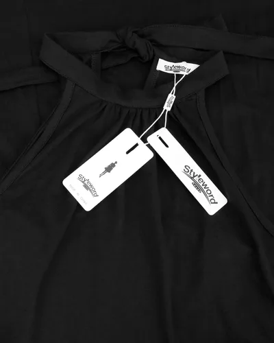 Miniatura 4 de STYLEWORD - Elegante vestido largo para mujer cuello halter y hombros descubiertos