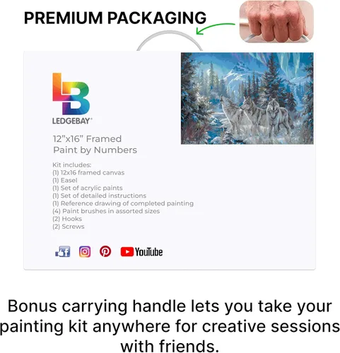 Miniatura 8 de Ledgebay Kit de Pintura por Números DIY para Adultos Lienzo Enmarcado de Principiante a Avanzado Kit de Pintura por Números Los Kits Incluyen Juego