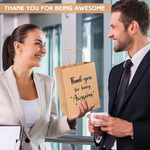 Miniatura 4 de Ctosree 20 piezas de bolsas de papel para regalo de agradecimiento para empleados, compañeros de trabajo, colegas, bolsas de "Gracias por ser Papel