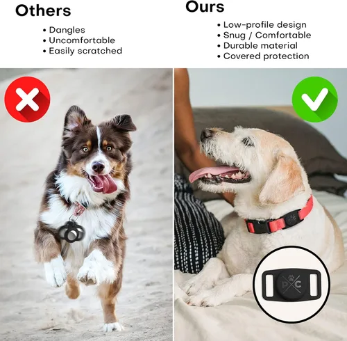 Miniatura 5 de Pup Culture Soporte de AirTag para collar de perro, para rastreador de perros GPS, para Apple iPhone, para perros y gatos Naranja