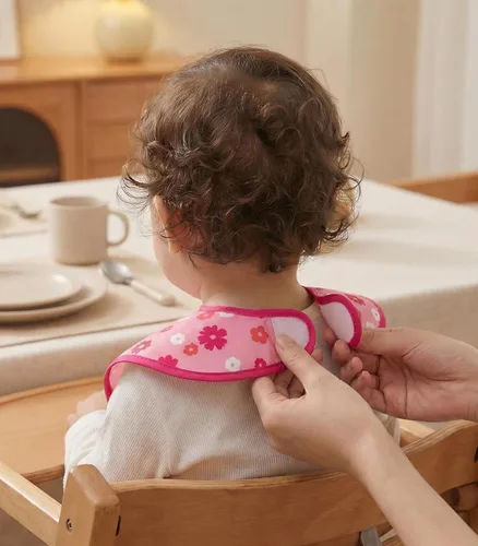 Miniatura 3 de Babero a Prueba de Desorden para Bebé Paquete de 3, Baberos de Alimentación para Destete Impermeables con Atrapador de Alimentos, Baberos