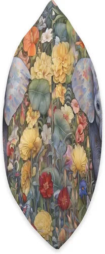 Miniatura 2 de Nature's Neighborhood Batik - Almohada de elefante floral, 16 x 16 pulgadas, multicolor