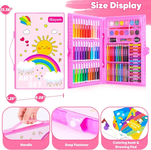 Miniatura 5 de iBayam Suministros de arte, paquete de 149 unidades, kit de dibujo, juego de arte de pintura, kit de arte, caja de regalo, artes y manualidades