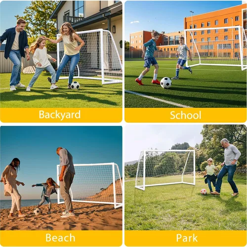 Miniatura 5 de F2C Red de fútbol para patio trasero, marco de acero para niños, ayuda de entrenamiento de tiro portátil para adultos con bolsa de transporte
