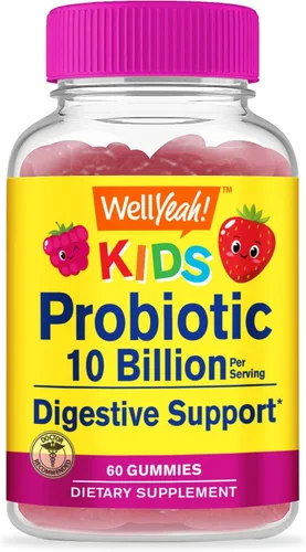 WellYeah Gomitas de probióticos para niños, 10 mil millones de UFC, para la salud intestinal, la salud inmunológica y el apoyo digestivo, suplemento