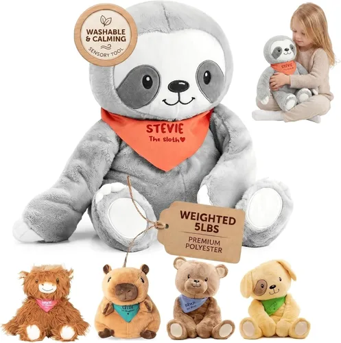 Miniatura 19 de Lilly's Love Animal de Peluche con Peso, 5 lb Peluche Sensorial para Niños y Adultos Lavable a Máquina con Interior Extraíble Animal