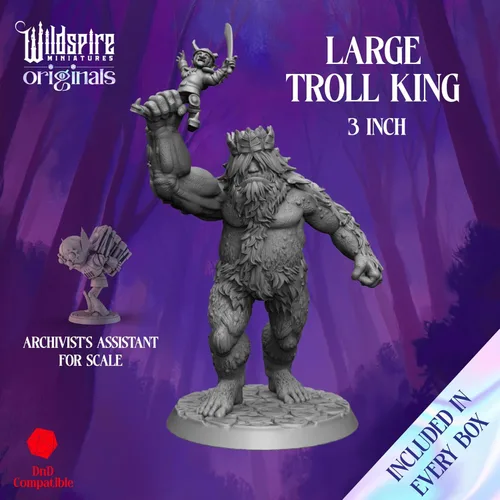 Miniatura 4 de Wildspire Heroes, NPC Animal Companions & Troll King para miniaturas DND a granel 1.102 in DND Minis Calabozos y Dragones Miniaturas D&D Miniaturas