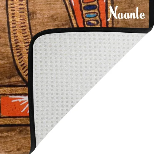 Miniatura 4 de Naanle Alfombra egipcia antideslizante para sala de estar, comedor, dormitorio, cocina, 1.7 x 2.6 pies (20 x 31 pulgadas / 19.7 x 31.5 in), alfombra