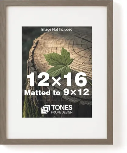 Miniatura 25 de TONES FRAME DESIGN Juego de 2 portarretratos de 5 x 7 pulgadas con acabado de chapa de madera maciza de roble de 5 x 7 pulgadas con paspartú de 4 x