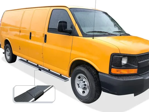 Miniatura 33 de APS Estribos de 6 pulgadas, color negro mate, compatibles con Chevy Express GMC Savana 1500 2500 3500 2003-2026 Van de tamaño completo de 3 puertas