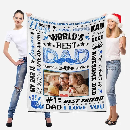 Miniatura 6 de D-Story Mantas personalizadas con imágenes para un papá, para el Día del Padre, mantas con imágenes personalizadas, regalos para el Día del Padre