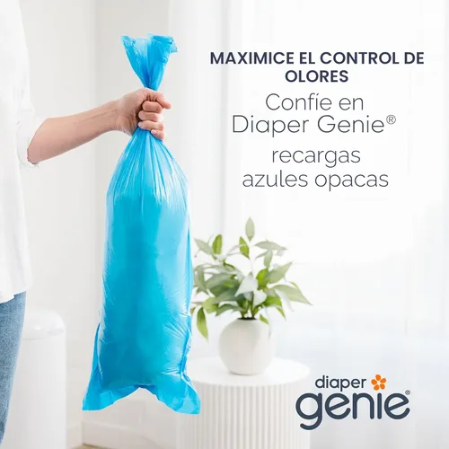 Miniatura 5 de Diaper Genie Recarga fácil de enrollar 30 bolsas por recambio Capacidad para hasta 1410 pañales para recién nacidos Control de olores Bolsas