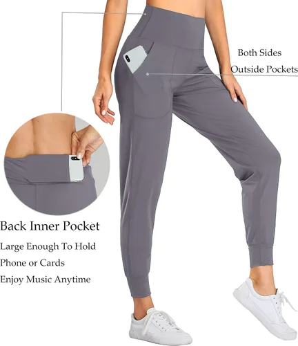 Miniatura 35 de Oalka - Pantalones deportivos para mujer, con cintura alta y bolsillos, para hacer deporte, yoga y entrenar