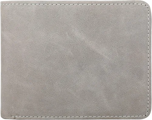 Miniatura 28 de HIMI - Cartera elegante de cuero auténtico para hombre, con bloqueo de interferencia de radiofrecuencia (RFID), con 2 ventanas para identificación