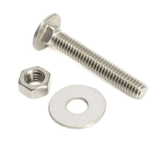 Miniatura 5 de Kit de tornillos y tuercas de carro de 1/4-20 x 1, arandelas planas, tornillos de cuello cuadrado de cabeza redonda, acero inoxidable 18-8 (304), 10