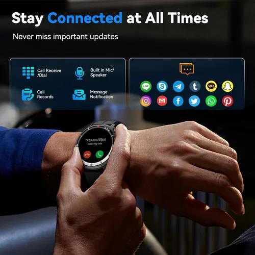 Miniatura 5 de Reloj inteligente para hombres, reloj inteligente con GPS, rastreador de actividad física con monitor de frecuencia cardíaca/sueño, podómetro