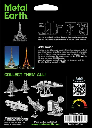 Miniatura 2 de Metal Earth Torre Eiffel 3D Kit de modelo de metal con pinzas Fascinaciones