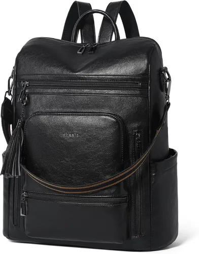 Miniatura 14 de Shrrie - Mochila vegana de cuero para laptop de 14 pulgadas para mujer, mochila de trabajo, mochila de moda, mochila de viaje, bolso para negocios