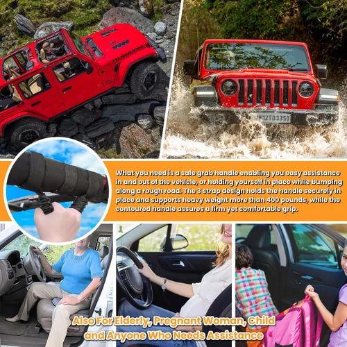Miniatura 4 de Asas de agarre para Jeep Wrangler JK JKU JL JLU TJ YJ Sports Sahara Freedom Rubicon Unlimited Gladiator JT 1955-2023 UTV ATV Accesorios Premium 550