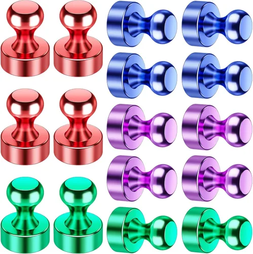 Miniatura 40 de 24 imanes de nevera, imanes para refrigerador, pequeños imanes fuertes, imanes de pizarra blanca para refrigerador, pasadores magnéticos para Negro