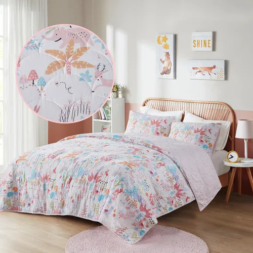 Miniatura 19 de Intelligent Design Juego de Edredón Reversible de Algodón para Niños - Diversión Vibrante, Estampado Juguetón, Ropa de Cama para Niños de Todas