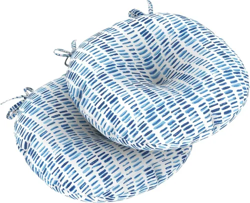 Miniatura 22 de LVTXIII Cojines de asiento para exteriores para todo tipo de clima, con lazos, cómodos cojines redondos para sillas de bistró para el hogar