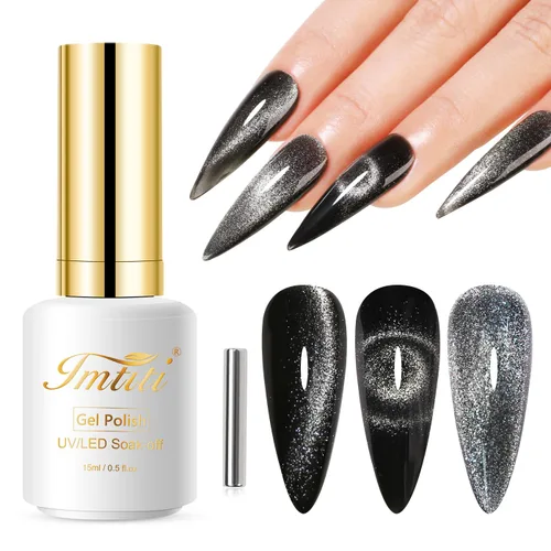 Miniatura 50 de Esmalte de uñas de gel con purpurina, 0.5 fl oz, color rosa brillante, de remojo, con LED, UV, kit de esmalte de uñas de gel para manicura en salón