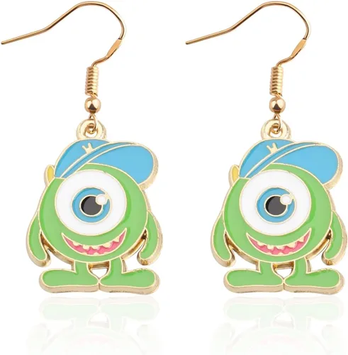 KUIYAI Regalo de mercancía de la película monstruo ojo grande Mike Lovers pendiente llavero regalo para WDW Fandom
