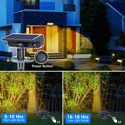 Miniatura 2 de Toodour Foco solar para exteriores, paquete de 2 luces solares para exteriores con 2 modos, luces de inundación impermeables alimentadas por energía