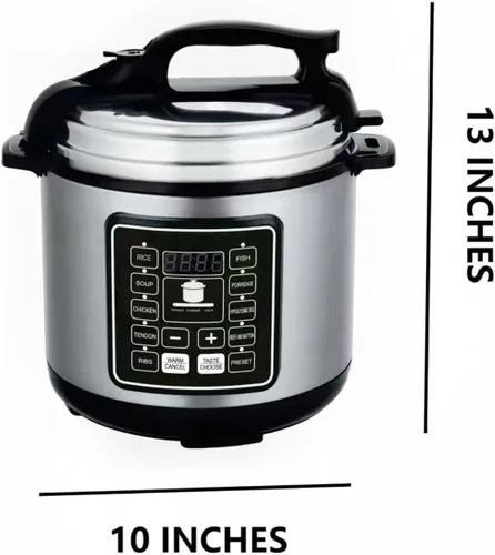 Miniatura 9 de Olla a presión eléctrica 10 en 1 con función de reserva de 24 horas, olla de cocción lenta, arrocera, wok, pastel, yogur, etc., 6 L, acero